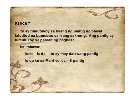 ilan ang sukat ng tula
